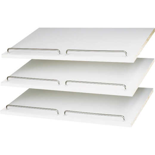 Easy Track 2 Ft. W. x 14 In. D. Laminated Shoe Shelf, White (3-Pack)