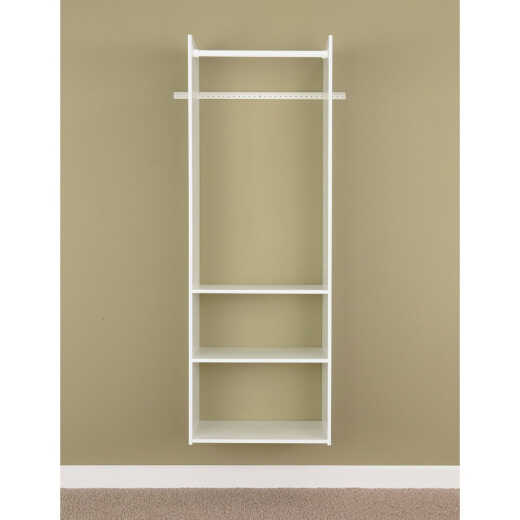 Easy Track Hanging Tower Wall-Mounted Shelving Unit, White