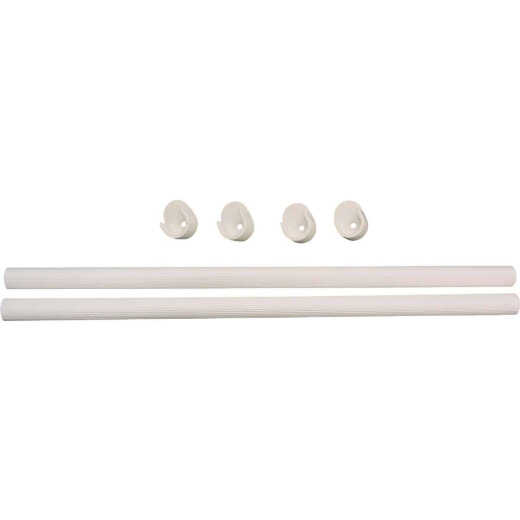 Easy Track 3 Ft. x 1 In. Closet Rod & Ends, White