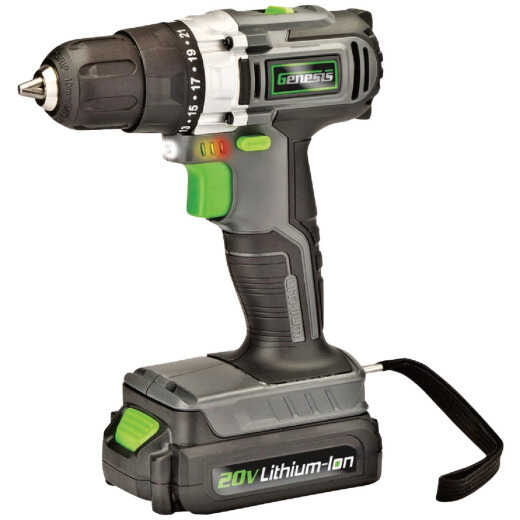 Genesis 20-Volt Lithium-Ion 3/8 In. Cordless Drill/Driver Kit
