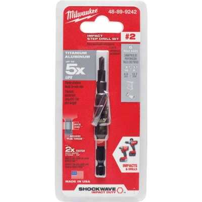 Milwaukee Shockwave Impact Duty 3/16 In. - 1/2 In. #2 Step Drill Bit, 6 Steps