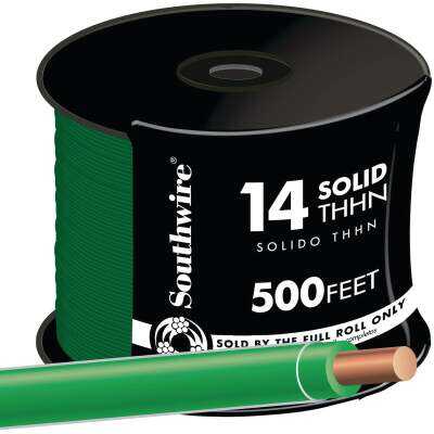 Southwire 500 Ft. 14 AWG Solid Green THHN Electrical Wire