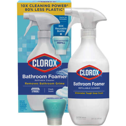 Clorox Fresh Scent Bleach-Free Bathroom Foamer Refillable Cleaner Starter Kit